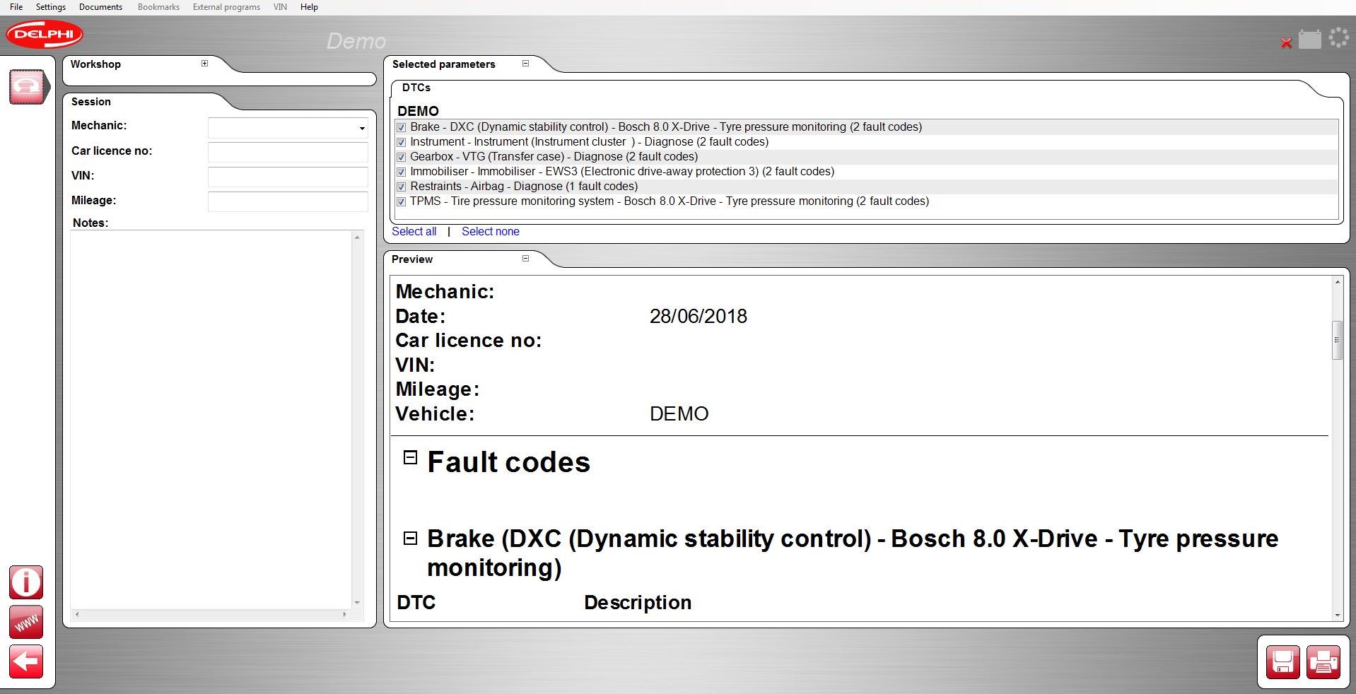 car software capture of report function (2)
