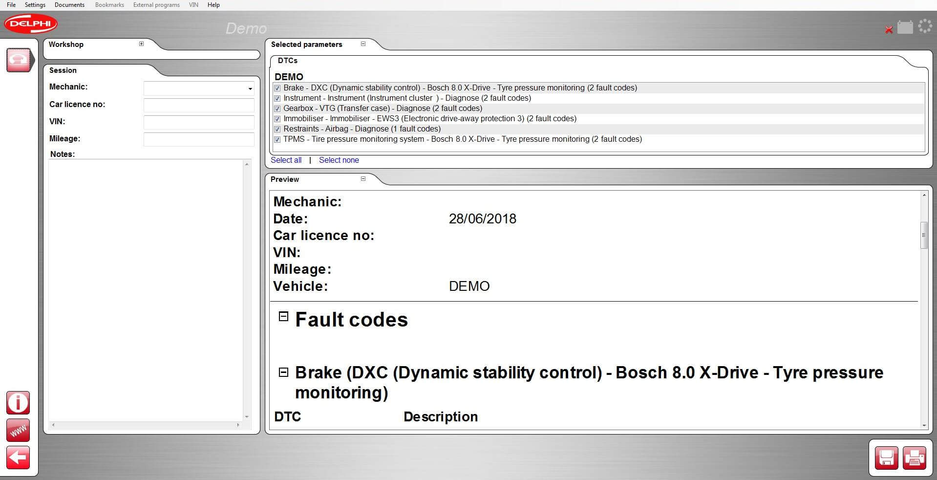 car software capture of report function (1)