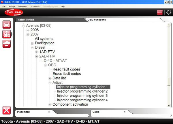 Ein Screenshot eines Laptops, der die Injektorprogrammiersoftware zeigt
