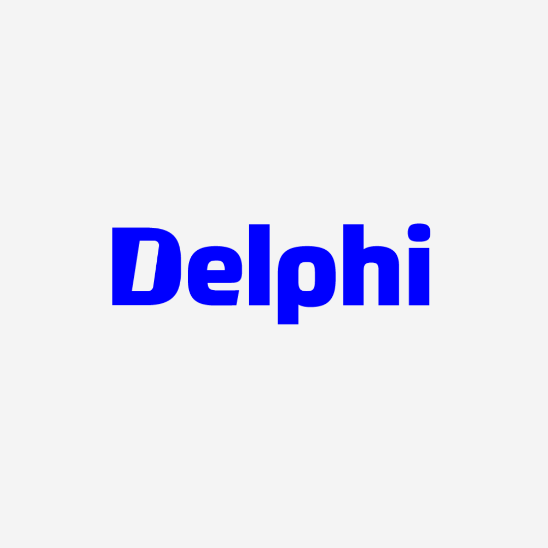 Delphi logo blue on white