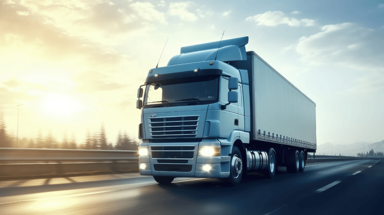 large truck driving on road