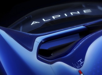 Close up of the Apline glow concept car